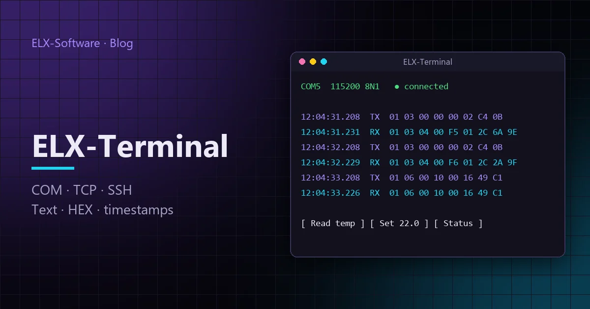 Терминал для COM-порта, TCP и SSH: ELX-Terminal вместо HyperTerminal