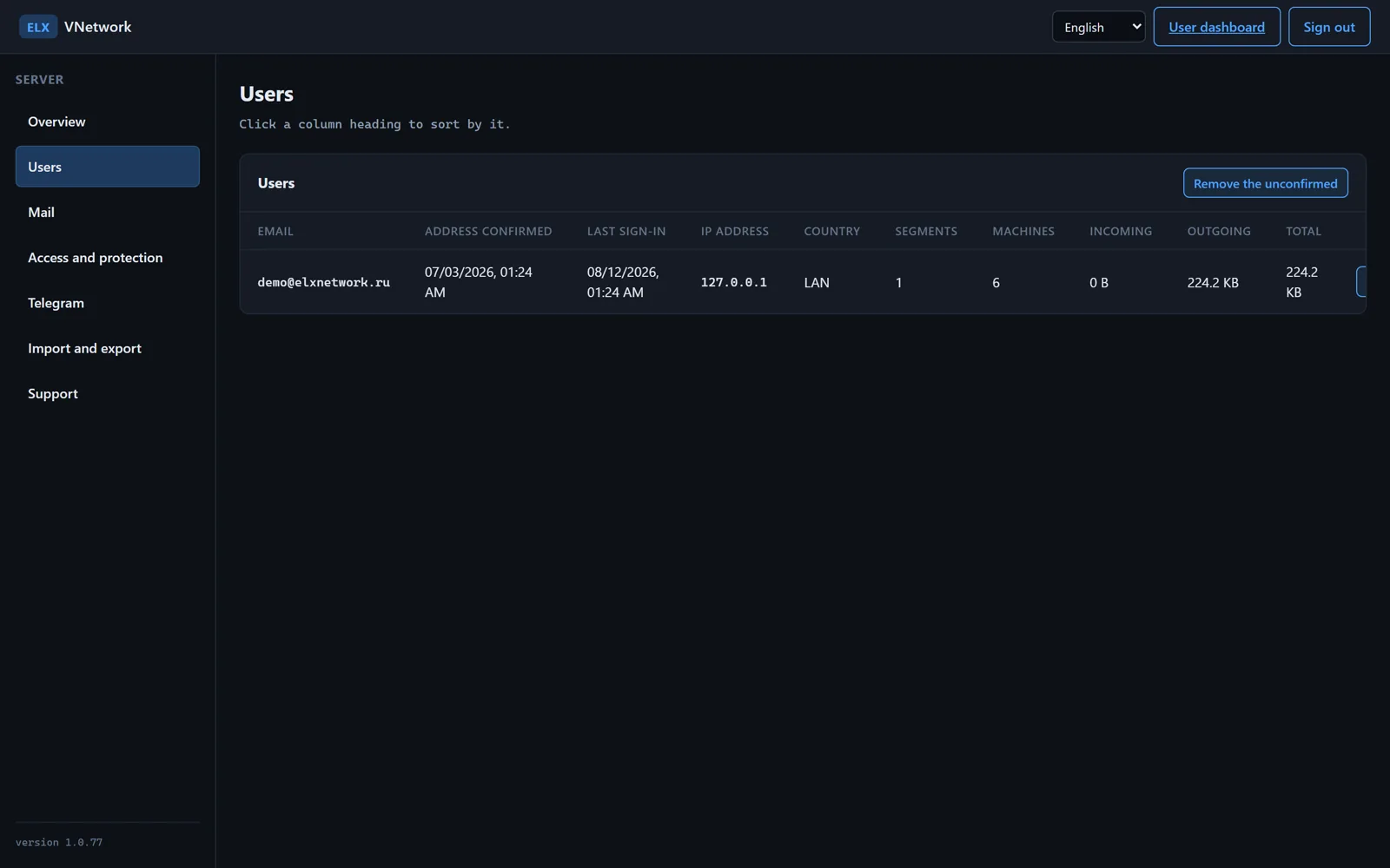 Segment members: addresses, versions, speed and traffic