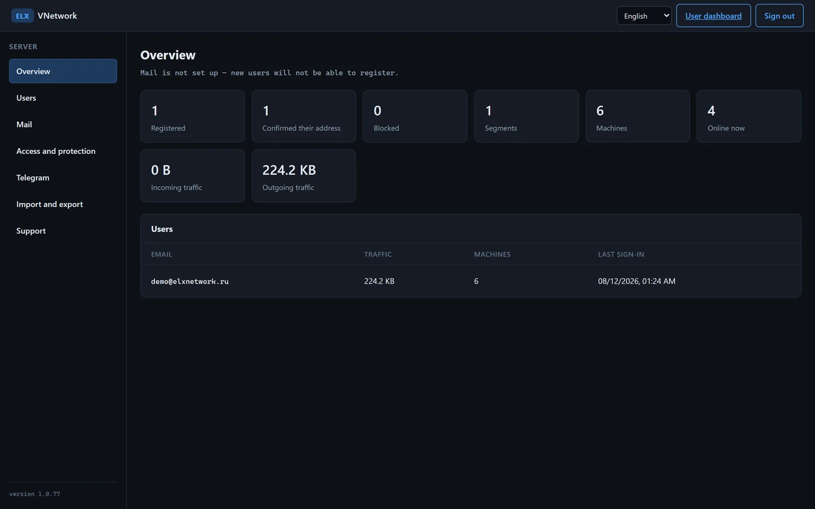 Administration: segments, settings and notifications